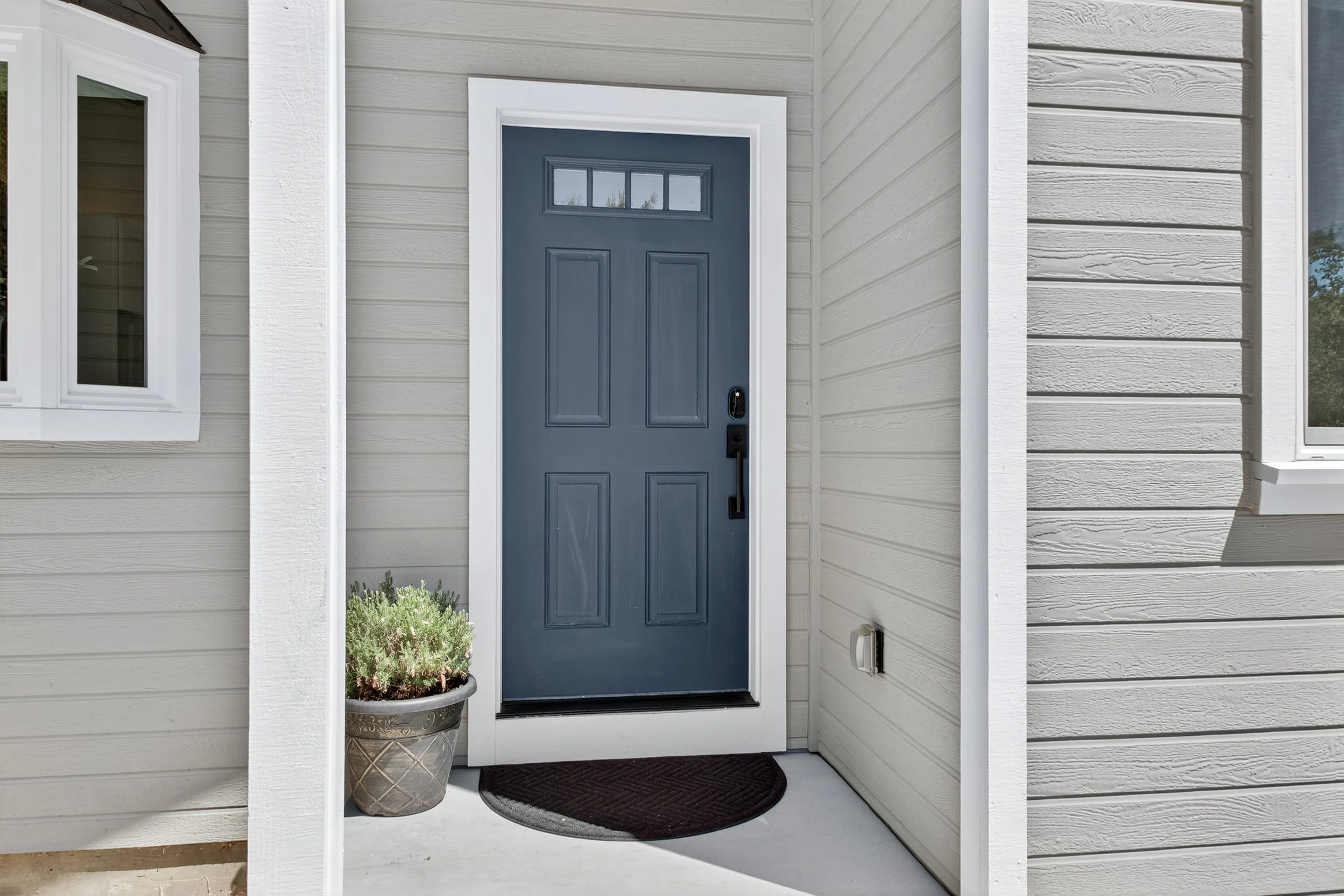 We wanted to keep the ADU front porch small, to encourage guests to spend their time in the large, private back patio. I may buy a ramp to make it more accessible to people with mobility challenges.