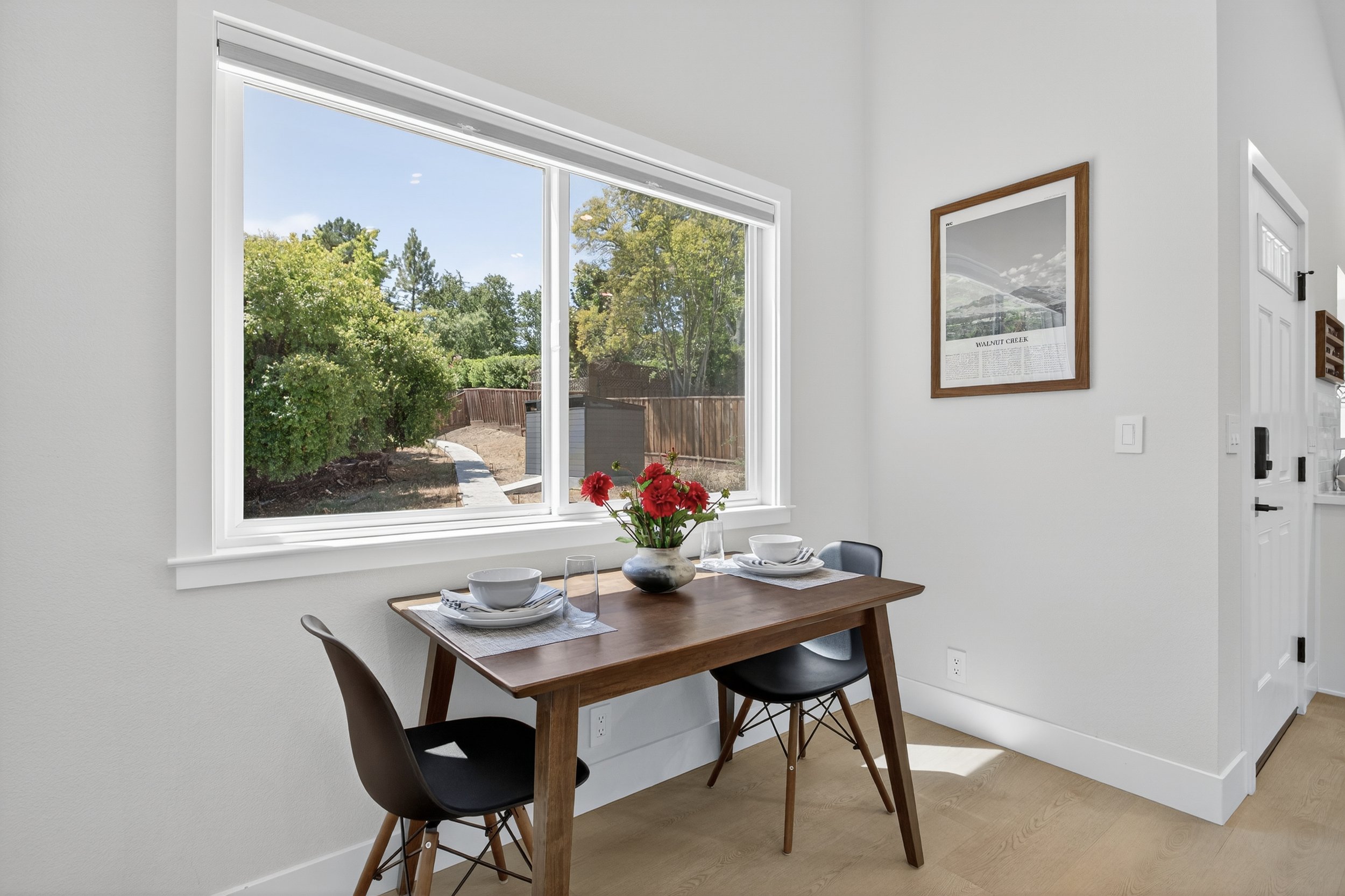 Our primary dwelling is just behind those tress, but you cannot see it from the ADU. This makes it feel extra secluded.