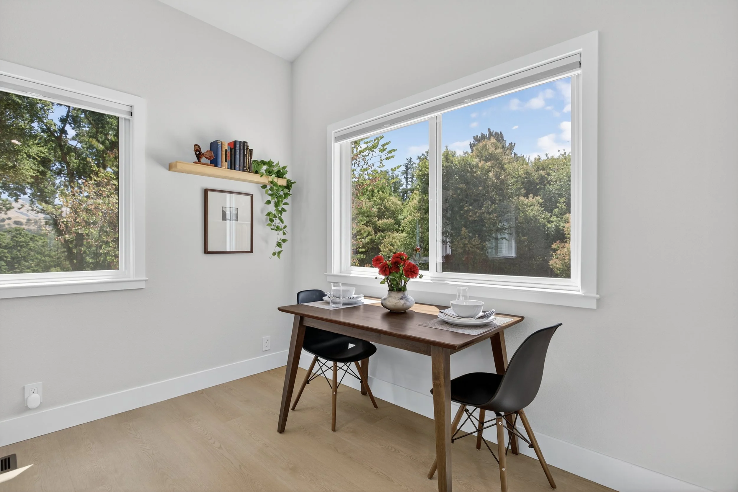 The ADU's dining/working nook, with Mt Diablo just our the left window.
