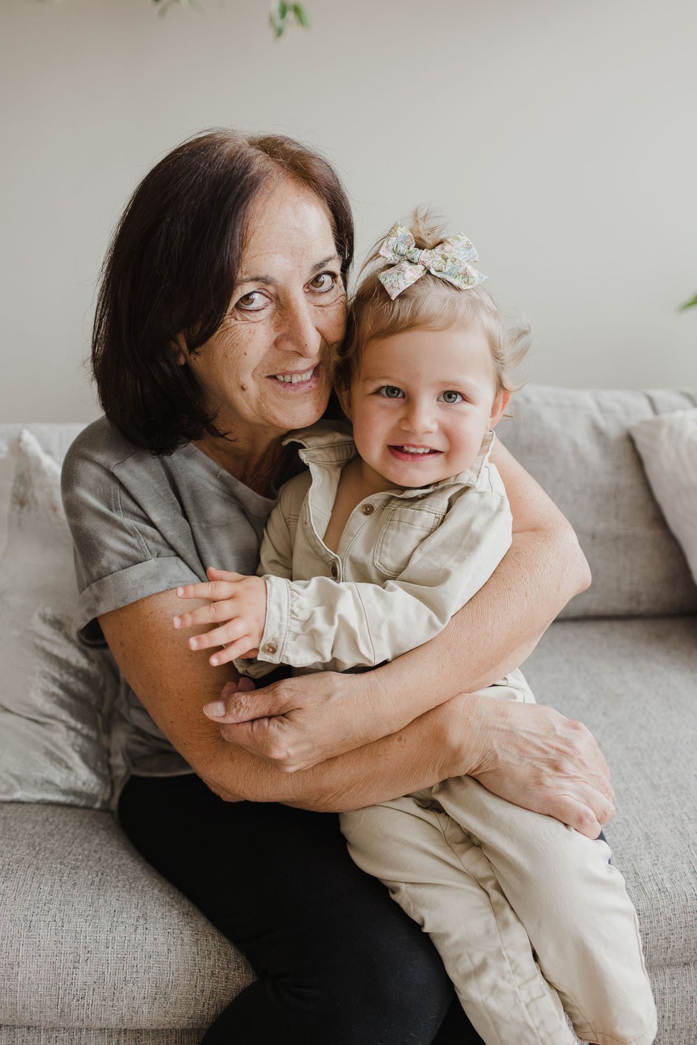 In-home family session with two young children