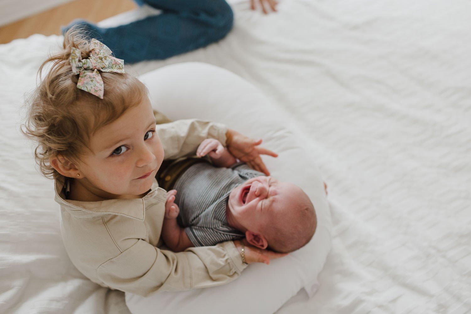 In-Home Family Session With Newborn Baby Brother