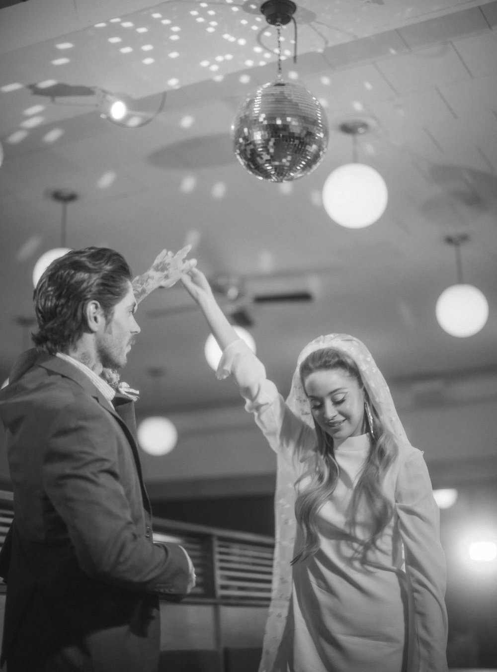 Bride and Groom First Dance at GoodFellas Inspired Wedding Editorial at Nettie's House of Spaghetti