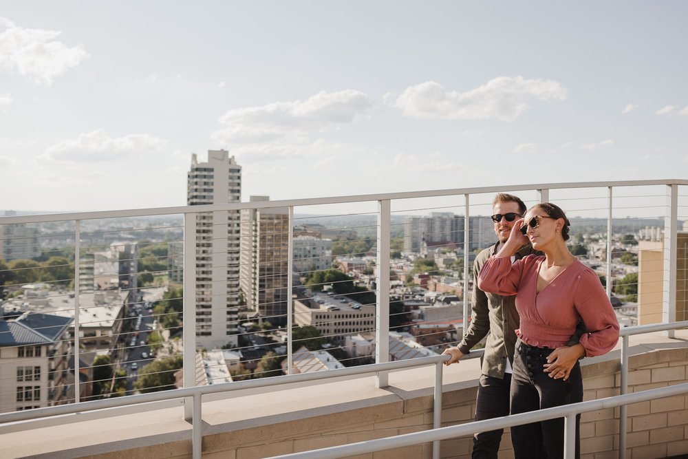 Philly rooftop engagement photos