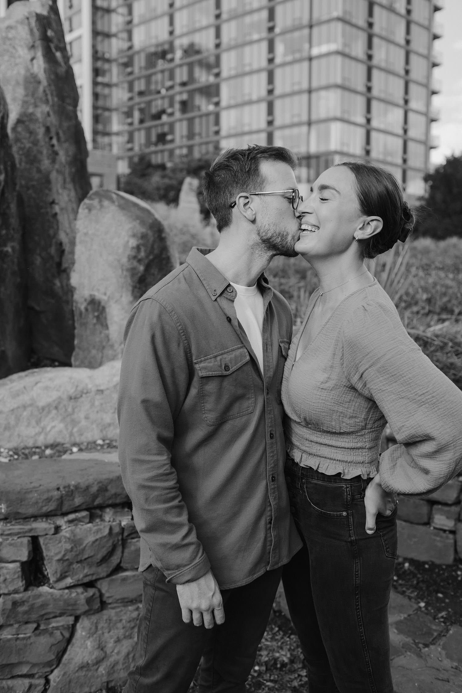 Philly Engagement Shoot with Pizza at Corinthian Gardens | Cassie ...