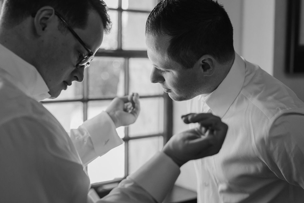 Groom Getting Ready - Whistling Straits Wisconsin Wedding on Lake Michigan