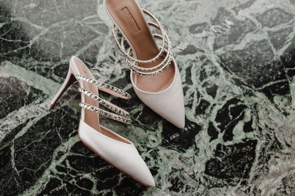 Aquazzura bejeweled wedding shoes