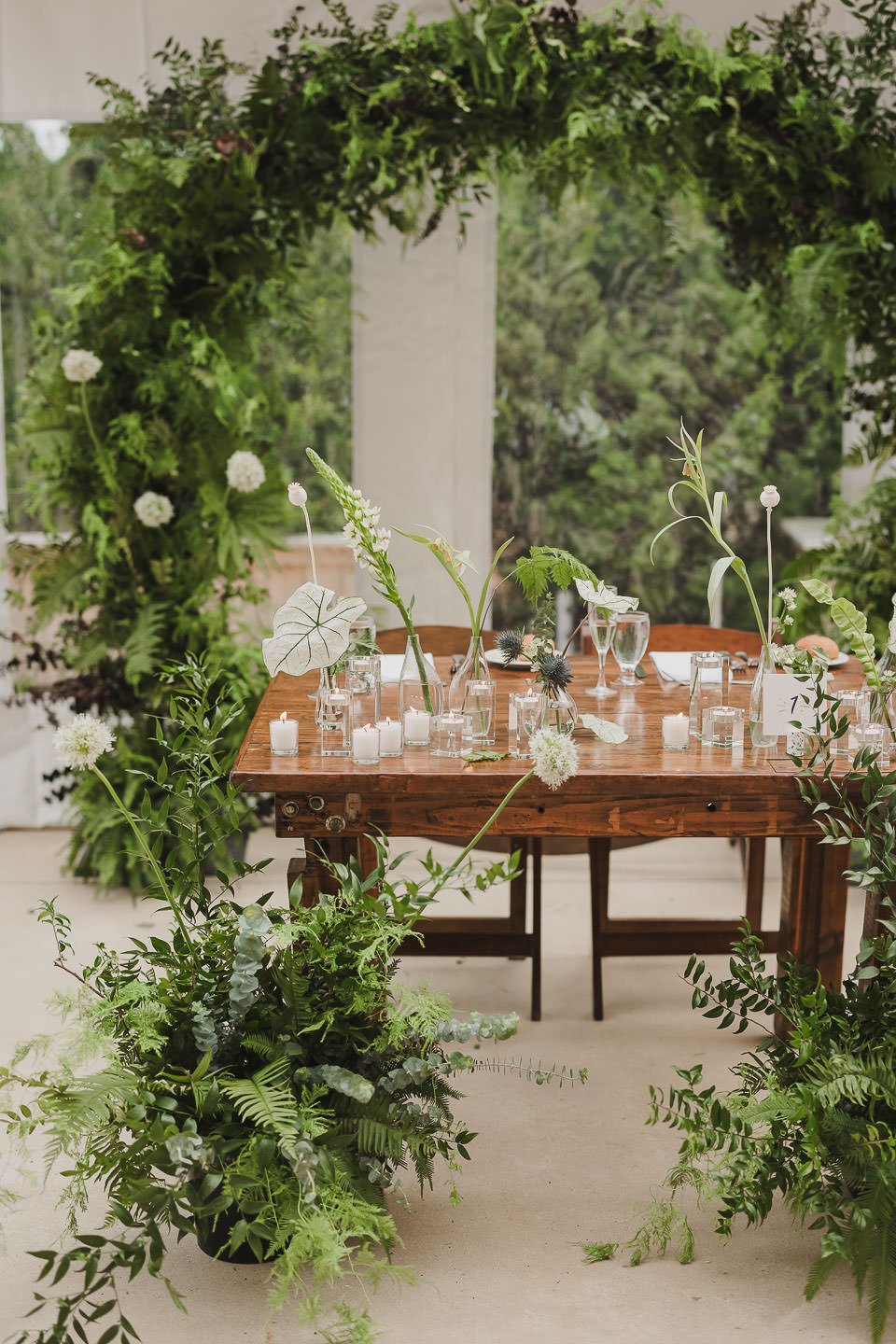 Midsommar inspired lush greenery wedding flowers