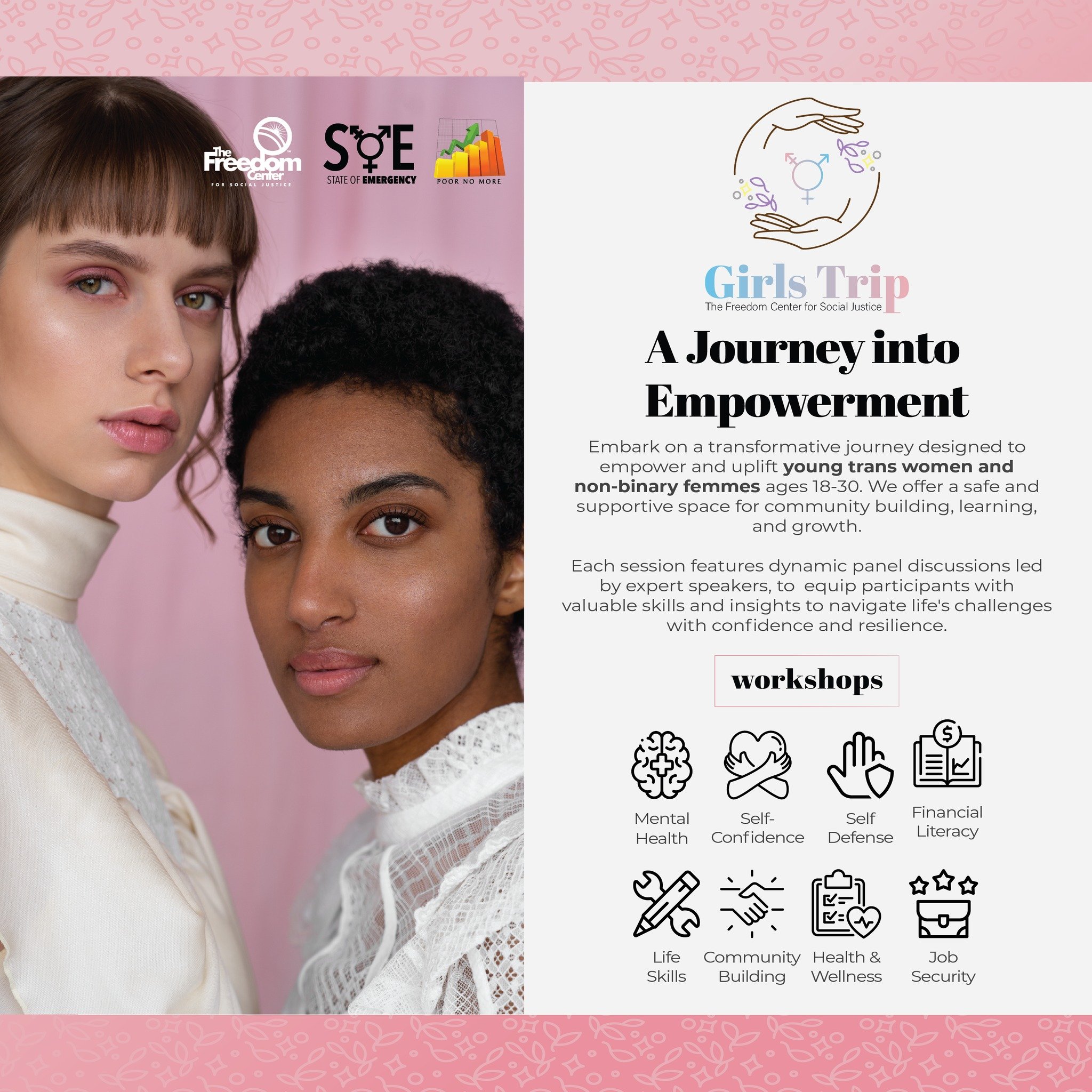 🏳️&zwj;⚧️ Embark on a transformative journey with our Girls Trip event, designed for young trans women and non-binary femmes aged 18-30. Join us for a series of sessions throughout the year, in partnership with @poornomorecharlotte  and @st.ofemerge