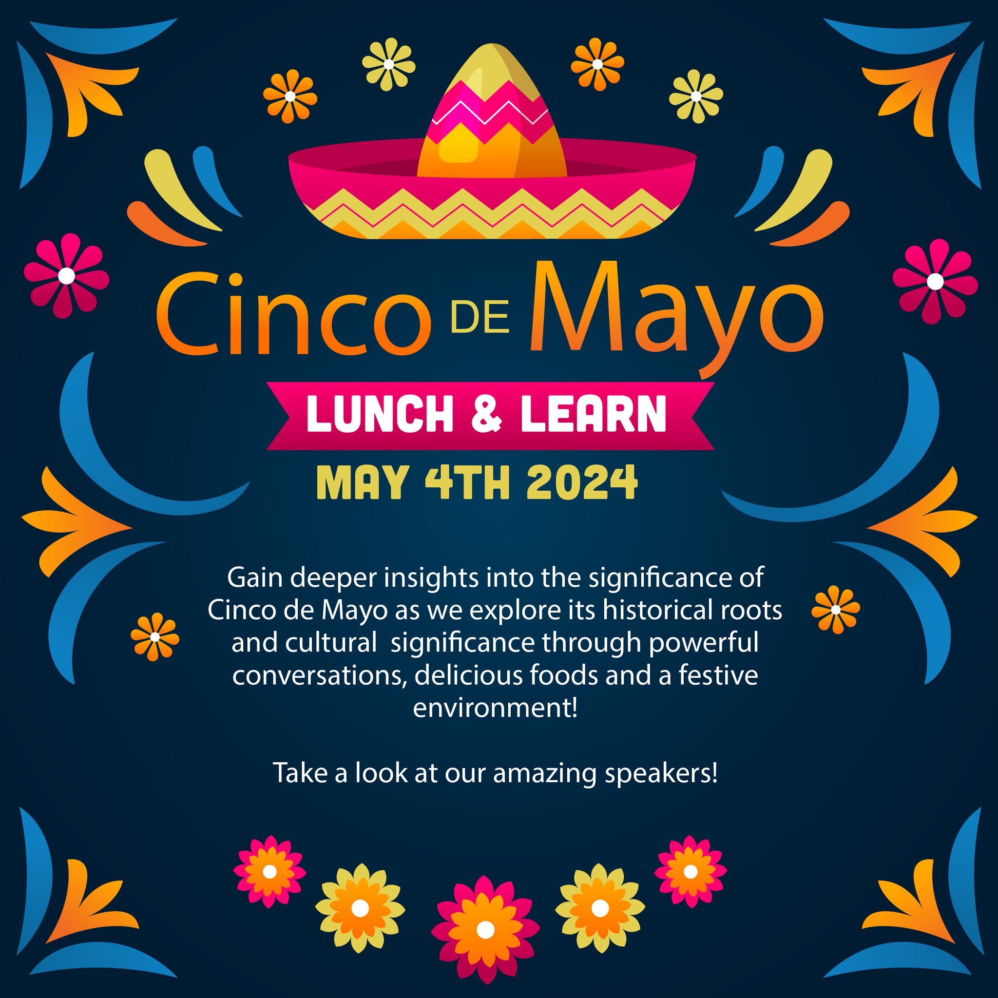 🎉 Exciting News Alert! 🎉 Join us for a captivating Cinco de Mayo celebration where we'll be joined by esteemed speakers from the Hispanic Federation, the Mexican Consulate, and a renowned professor from UNCC. 🌟 Get ready to delve into rich cultura