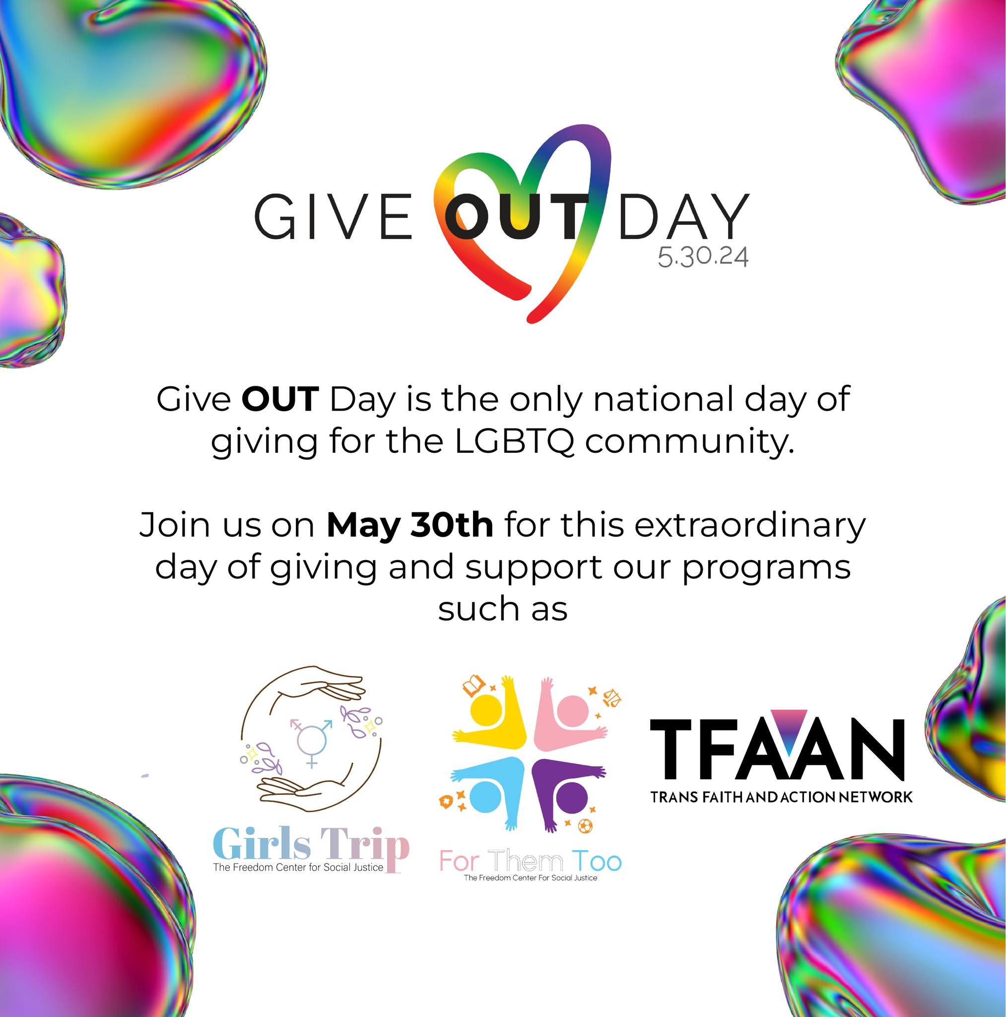 🌈 #GiveOUTDay  is coming up! The only day of giving for LGBTQ+ community 🏳️&zwj;🌈 Join us in celebrating by supporting our mission to create a more inclusive and equitable world for all. Every donation, big or small, helps us continue our vital wo