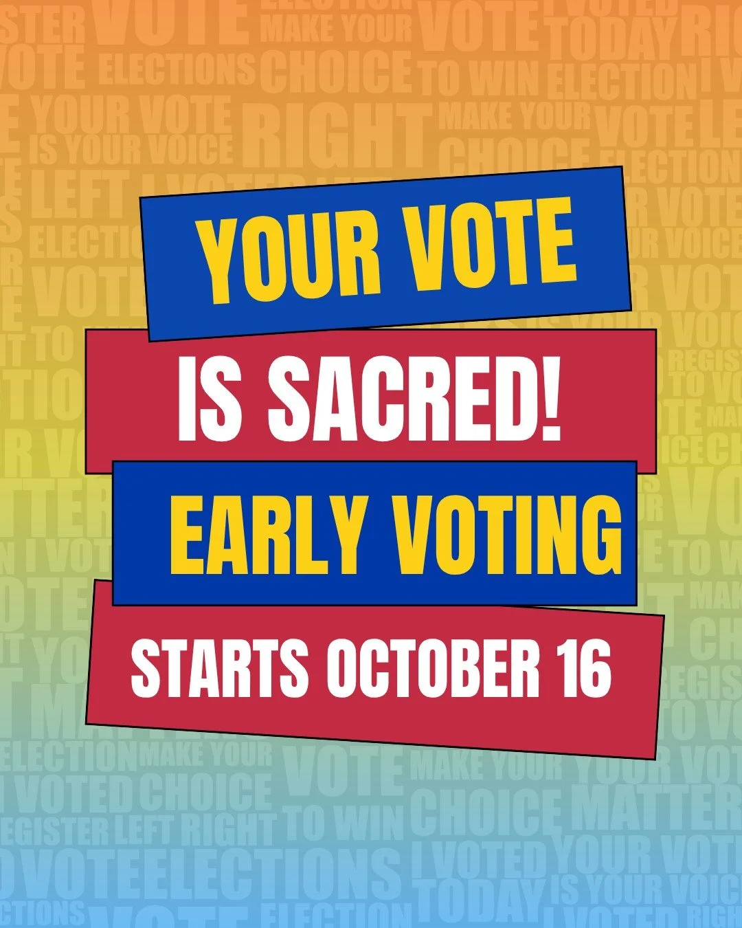 🗳️ Your voice. Your power. Your vote.
Early voting in Charlotte-Mecklenburg starts October 16! It's the easiest, most flexible way to make sure your vote counts.

Skip the lines, choose your day, and cast your ballot at any early voting site across 
