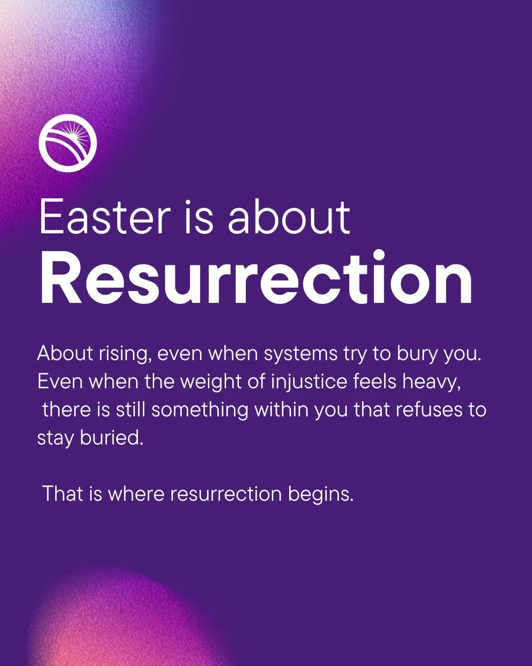 Easter reminds us that even in the face of injustice, harm, and grief&hellip; resurrection is still possible ✨

For our communities, that resurrection is not just spiritual. It is collective. It is found in how we care for one another, how we organiz