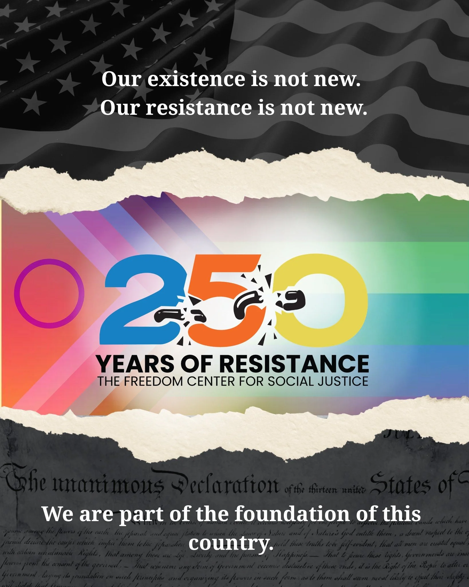250 years in the making. And still, the fight continues ✊🏽 

250 Years of Resistance is our call to remember, reclaim, and reimagine the story of this country. Not as it&rsquo;s been told, but as it has always been lived by LGBTQ+ people, by Black a