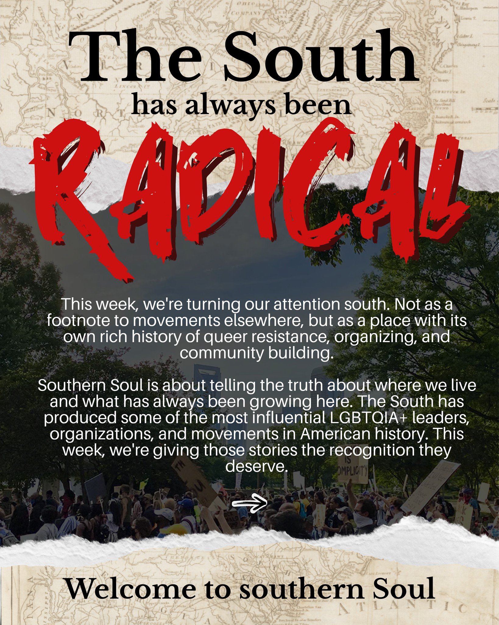 🌾 The South has always been radical. Too often, LGBTQ+ history is told through the lens of a handful of coastal cities. But the South has its own legacy of organizing, community building, cultural innovation, and resistance.

From civil rights leade