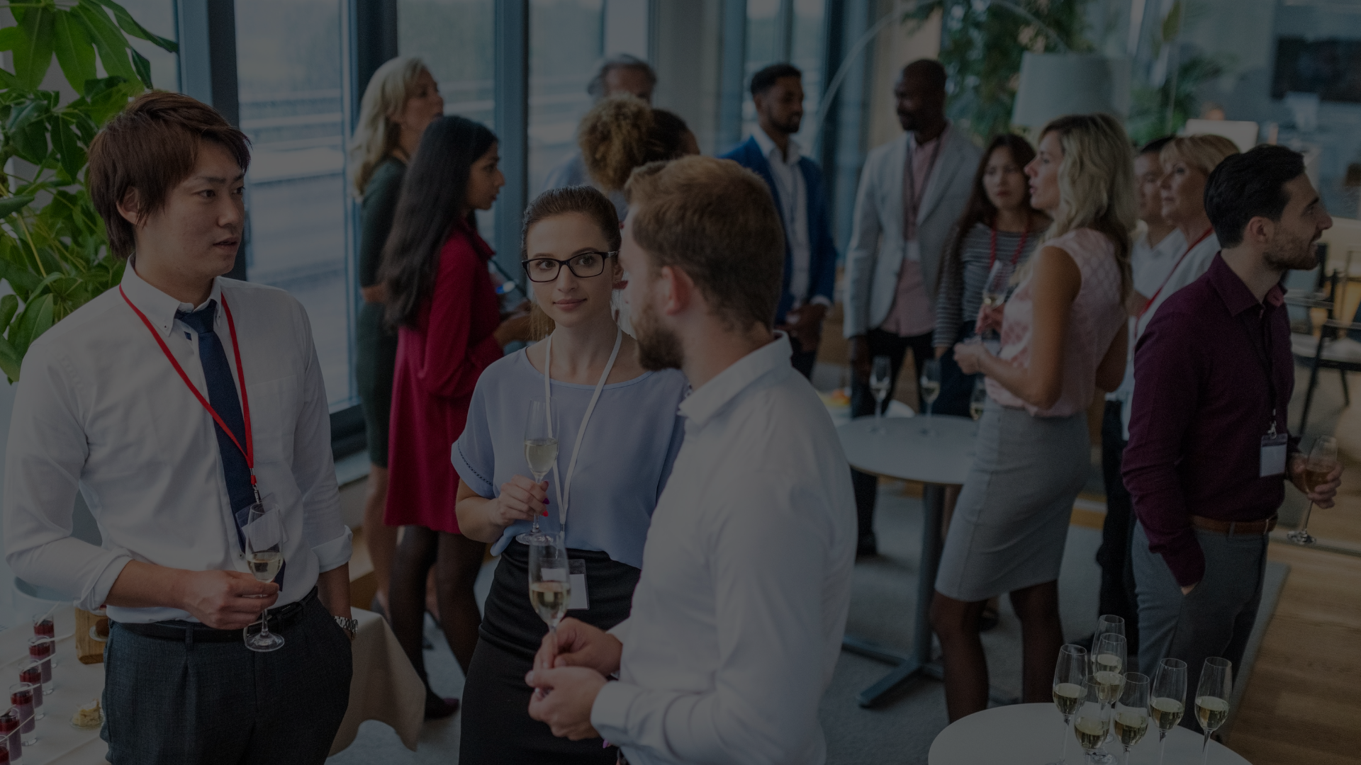 Group of professionals in conversation