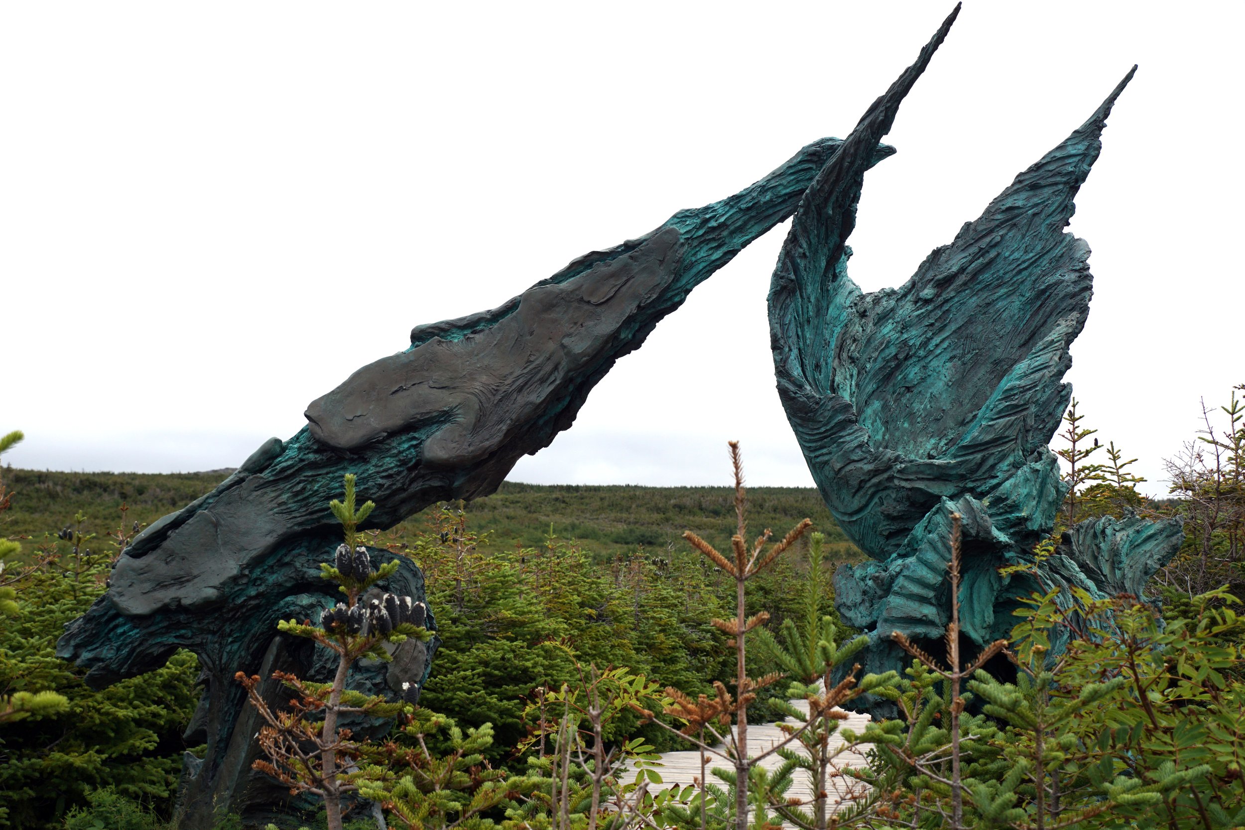 "The Meeting of Two Worlds" sculpture