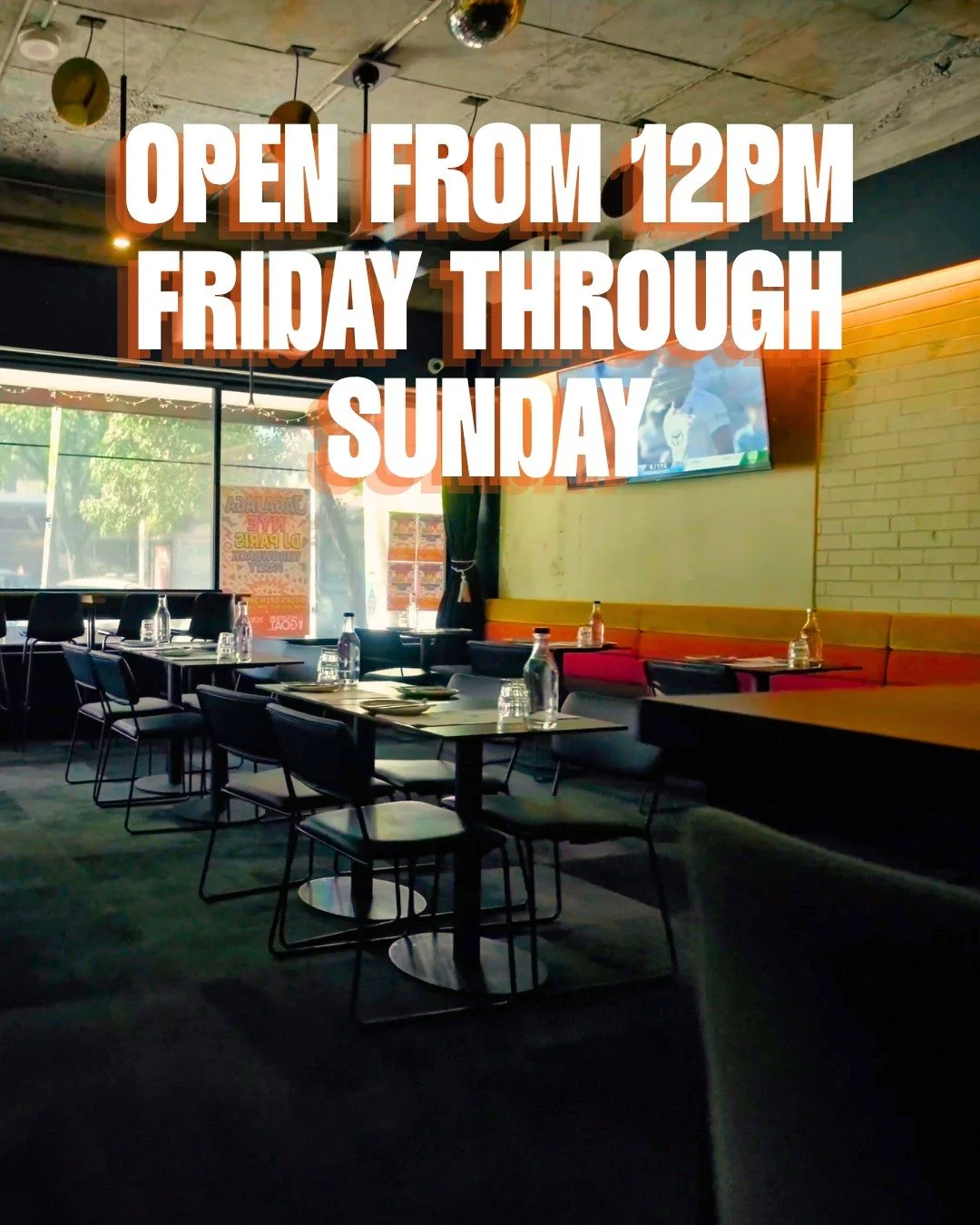WE ARE NOW OPEN FROM 12PM FRIDAY THROUGH SUNDAY &mdash; giving you more time to unwind, settle in, and enjoy the weekend the right way.

Start your afternoons with us, get cosy, sip on a few drinks, and explore our menu at your own pace 🍸

Whether i