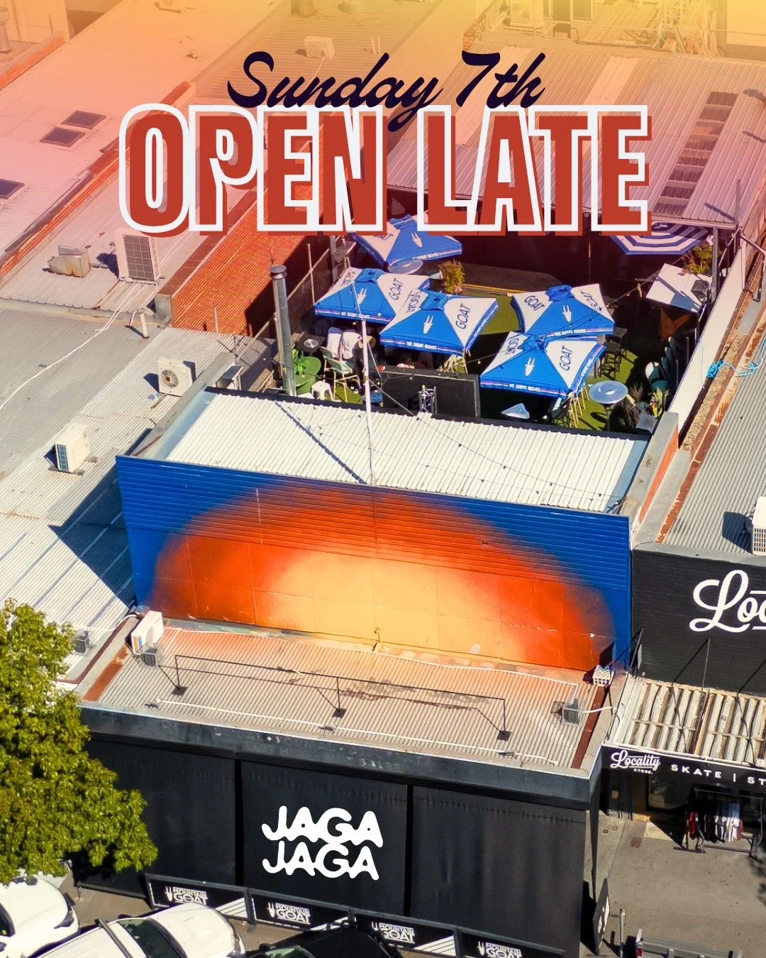 Open late this Sunday 🍕🍻

Grab a pizza, catch up with your crew over a few drinks and make the most of the long weekend. We'll be closed as usual on Monday for the public holiday.

#JagaJaga #PizzaAndDrinks #LongWeekend #SundaySessions #GoodTimes