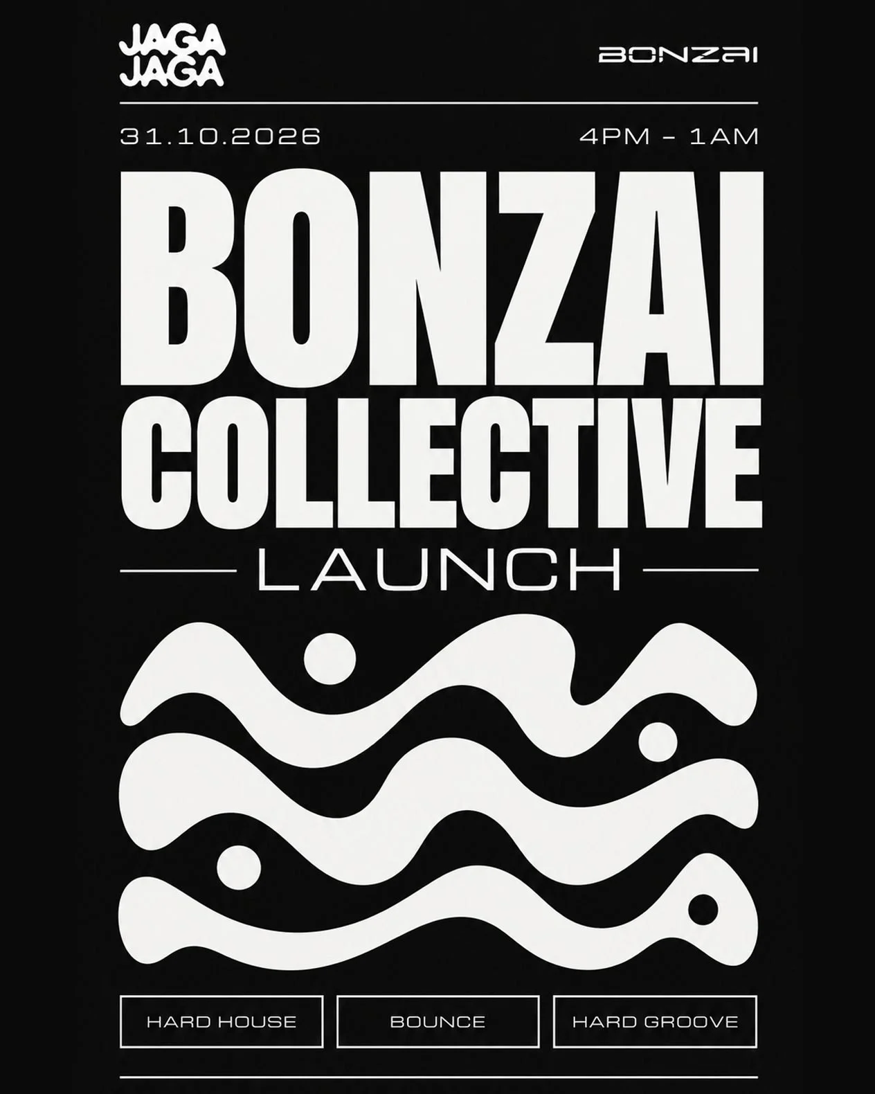 Got your Halloween plans lined up yet? 👀🎃 Bonzai Collective is bringing the hard house, bounce and hard groove to Jaga Jaga's rooftop this Saturday 31 October, from 4pm to 11pm, with the party moving downstairs afterwards.

Presale tickets are just