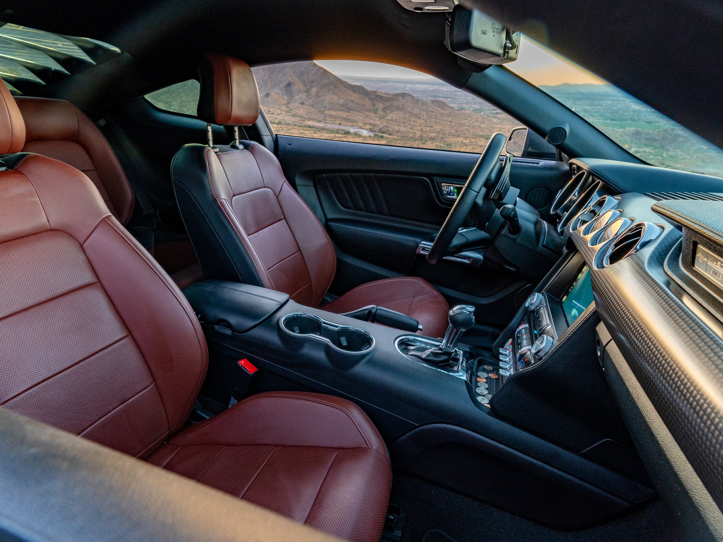 Personal Work Image of 2016 Ecoboot Mustang Interior at sunset on a mountain road in Phoenix, AZ photo by After Action, LLC #AfterActionAZ.jpg