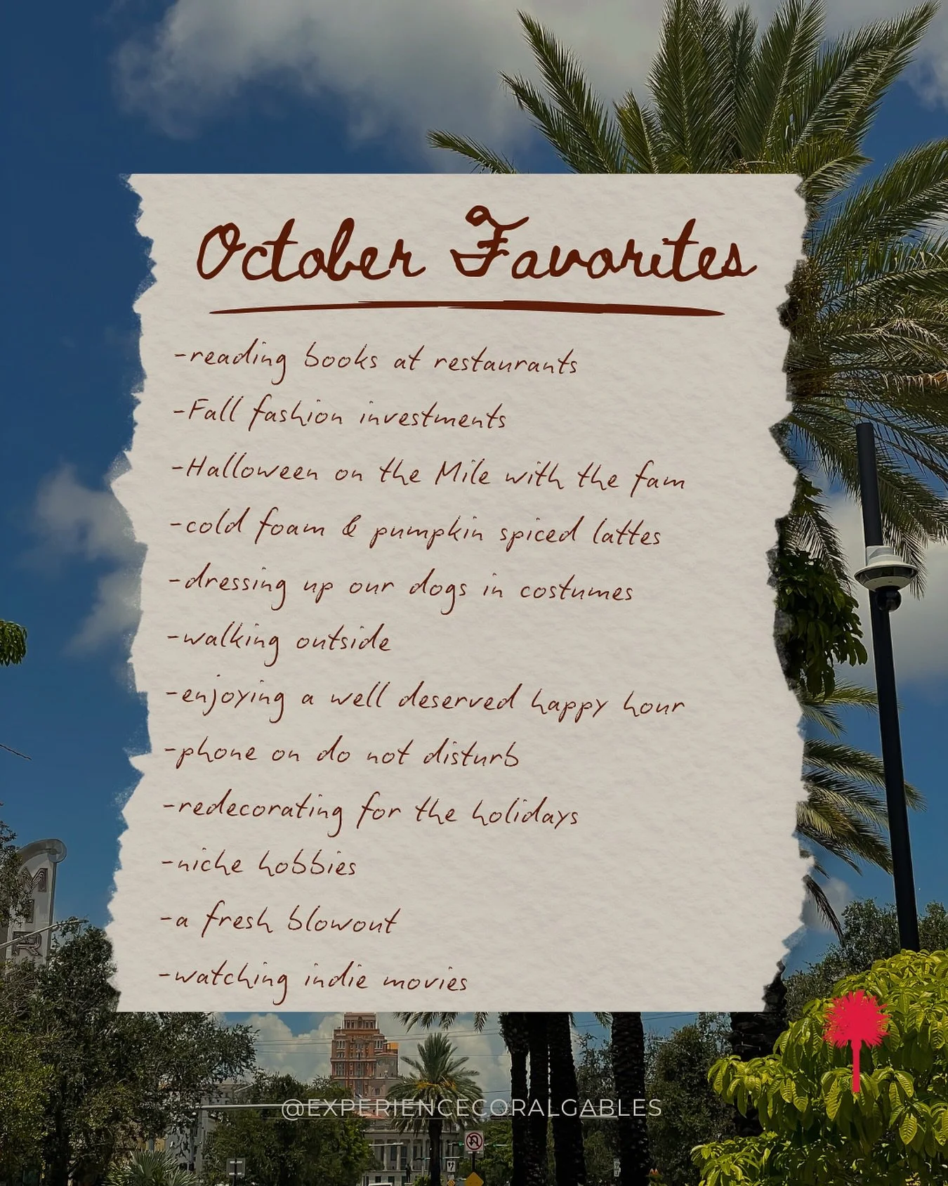 🍂 October is here, and so are all our favorites! From pumpkin spice lattes and happy hours to Halloween on the Mile and fresh fall fashion finds, you can experience it all right here in Downtown Coral Gables. ✨ Stroll, sip, shop, and soak in the sea