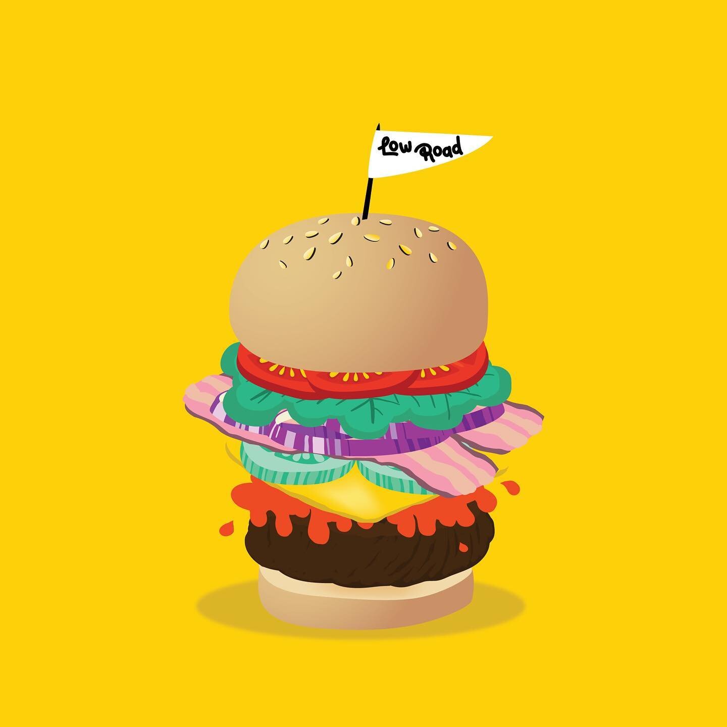 We&rsquo;ve been flipping burgers all day looooong 🍔 So excited to launch our website next week. 💛
.
#graphicdesign #design #designer #art #burger #hangry