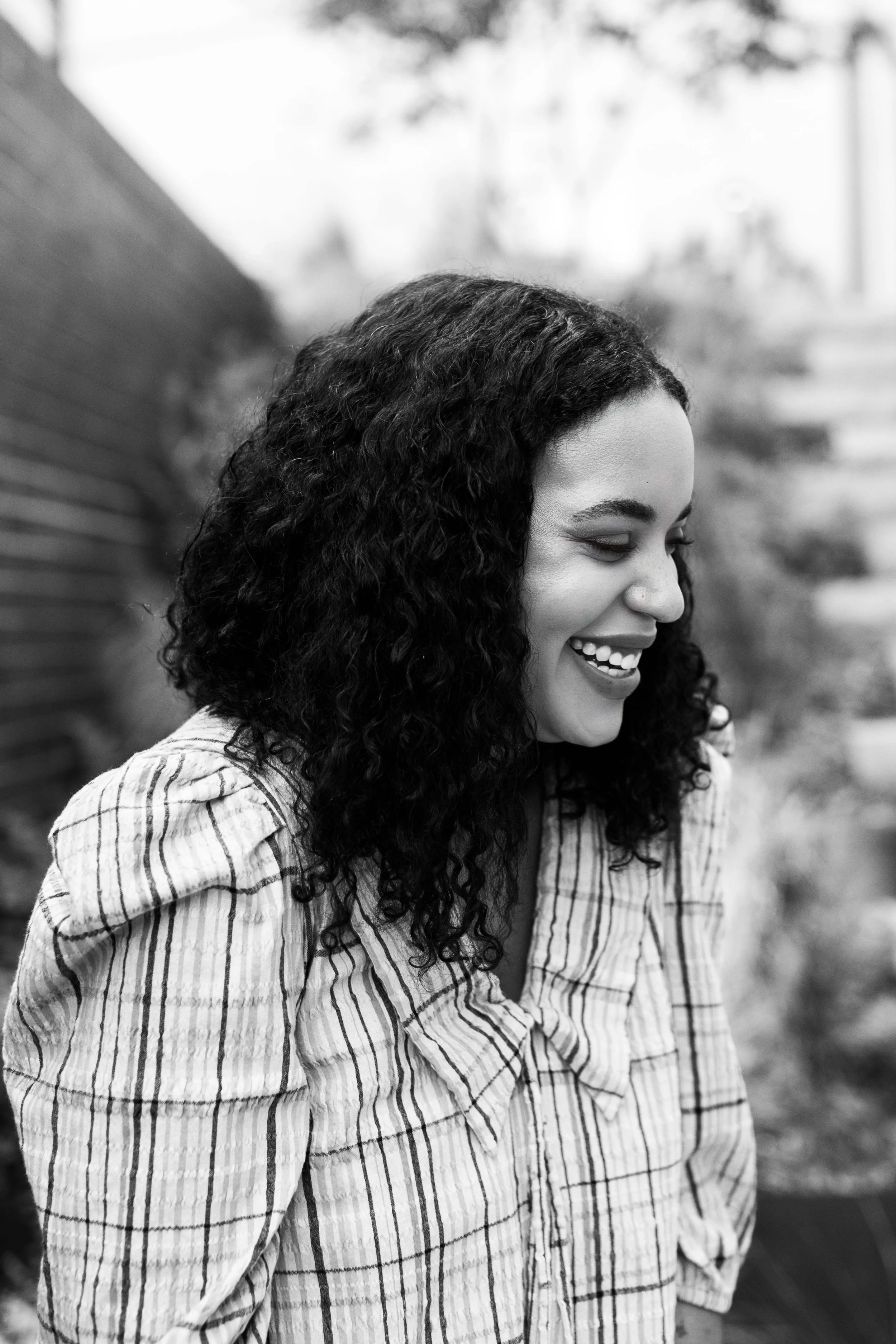 Headshot of Victoria Carodine in black and white