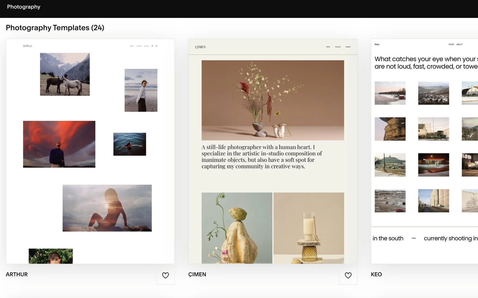  Squarespace templates. 