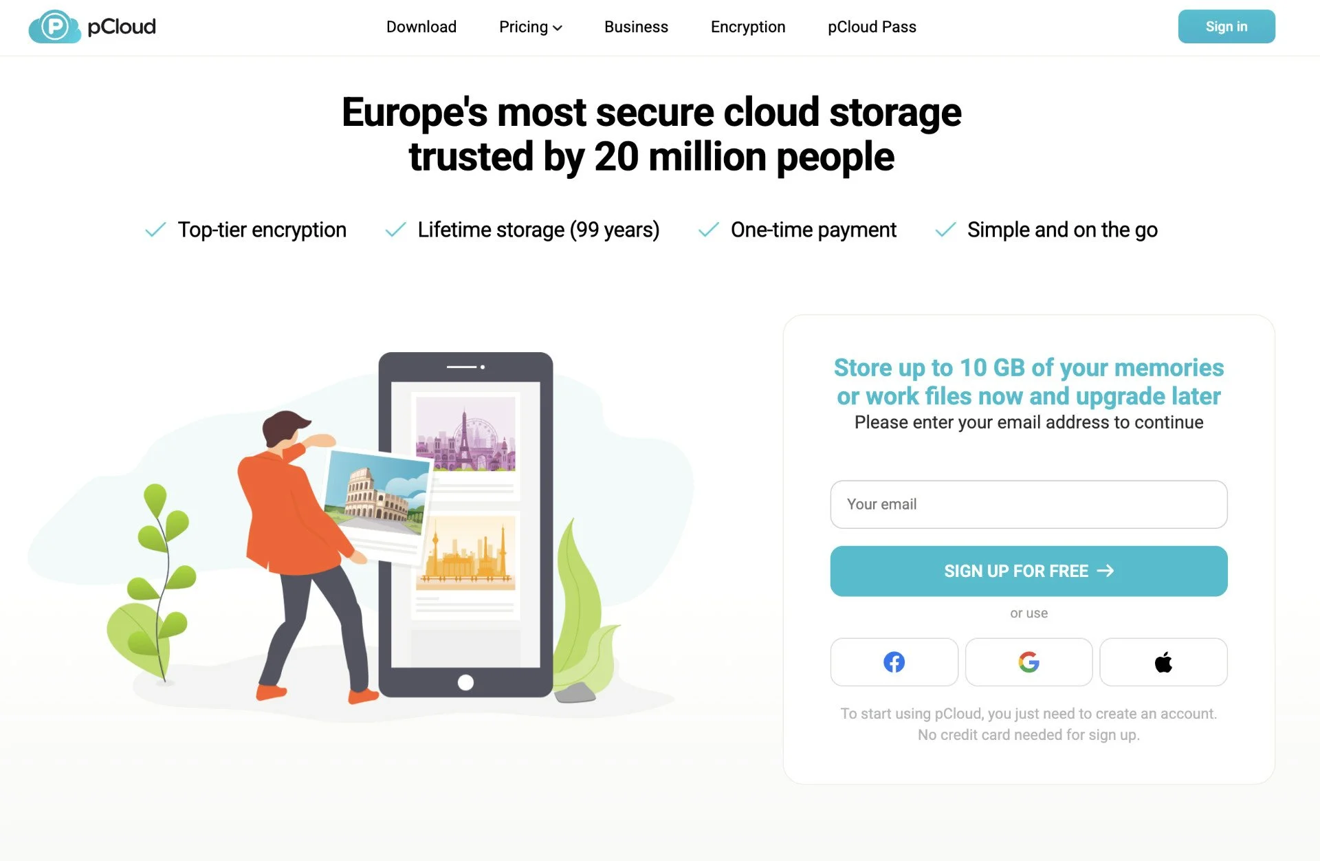 pcloud homepage