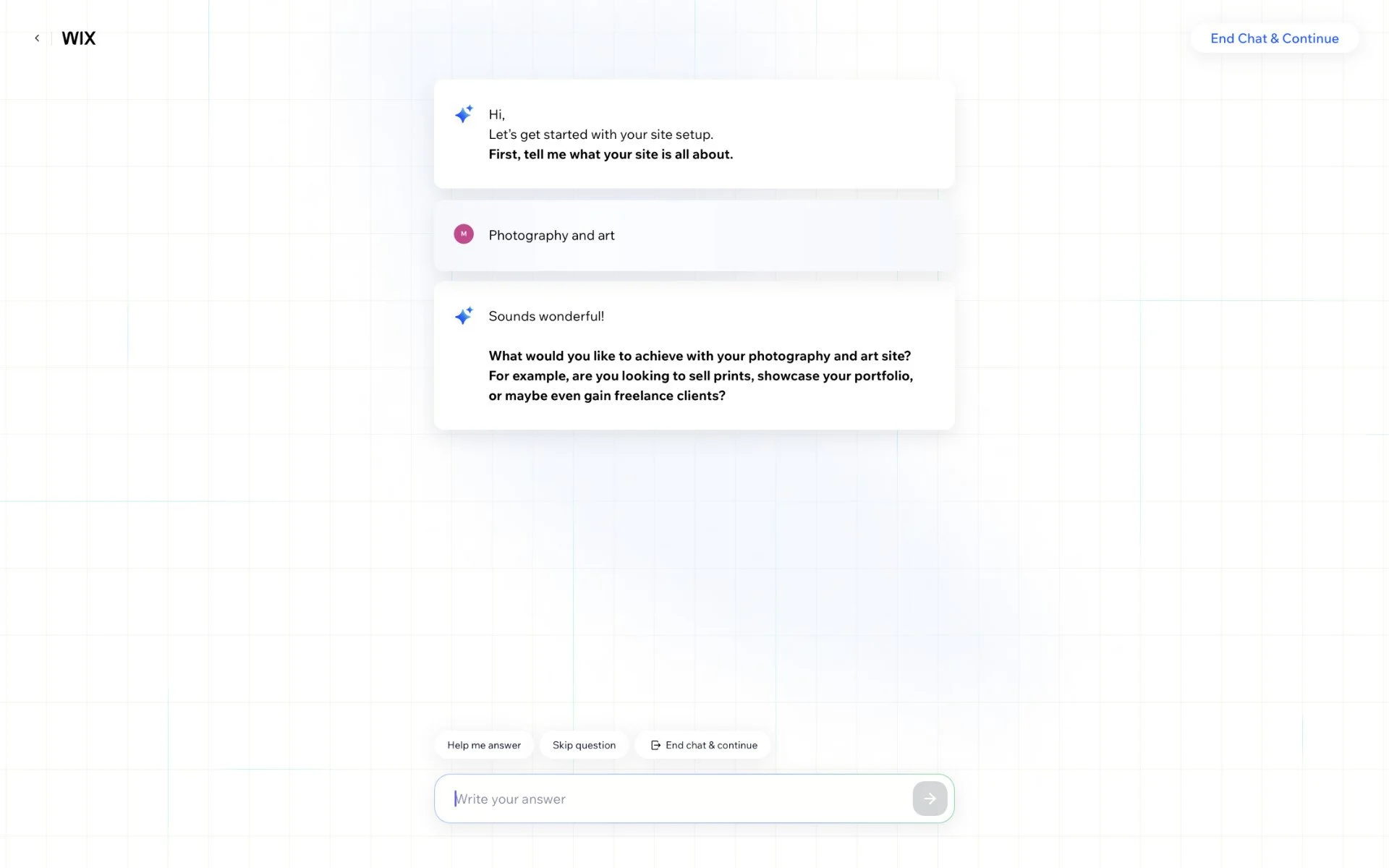  WIX chat bot 