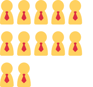 Twelve figures with neckties.