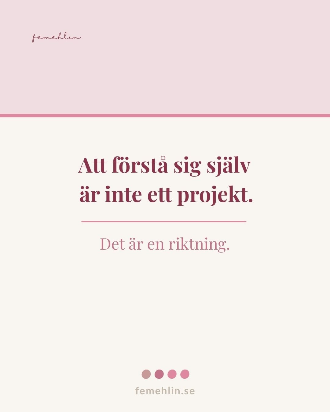 K&auml;nner du igen k&auml;nslan av att f&ouml;rst&aring; alla andra b&auml;ttre &auml;n dig sj&auml;lv?
Det &auml;r vanligare &auml;n du tror. Och det finns ingenstans du m&aring;ste ta dig, ingen destination, inget att bli klar med.
Bara en riktnin