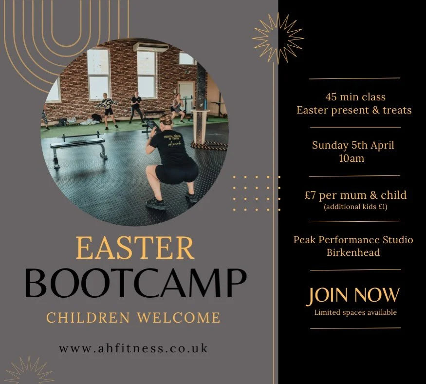 THIS SUNDAY!!

Bootcamp, Easter eggs &amp; cake. What more could you want?

Bring the kids along, get your workout in and enjoy some Easter treats!

Spaces are limited 🐣

#mumandbabyfitness #mumandbabyfitnessclass #postpartumfitness #mumfitness #pos