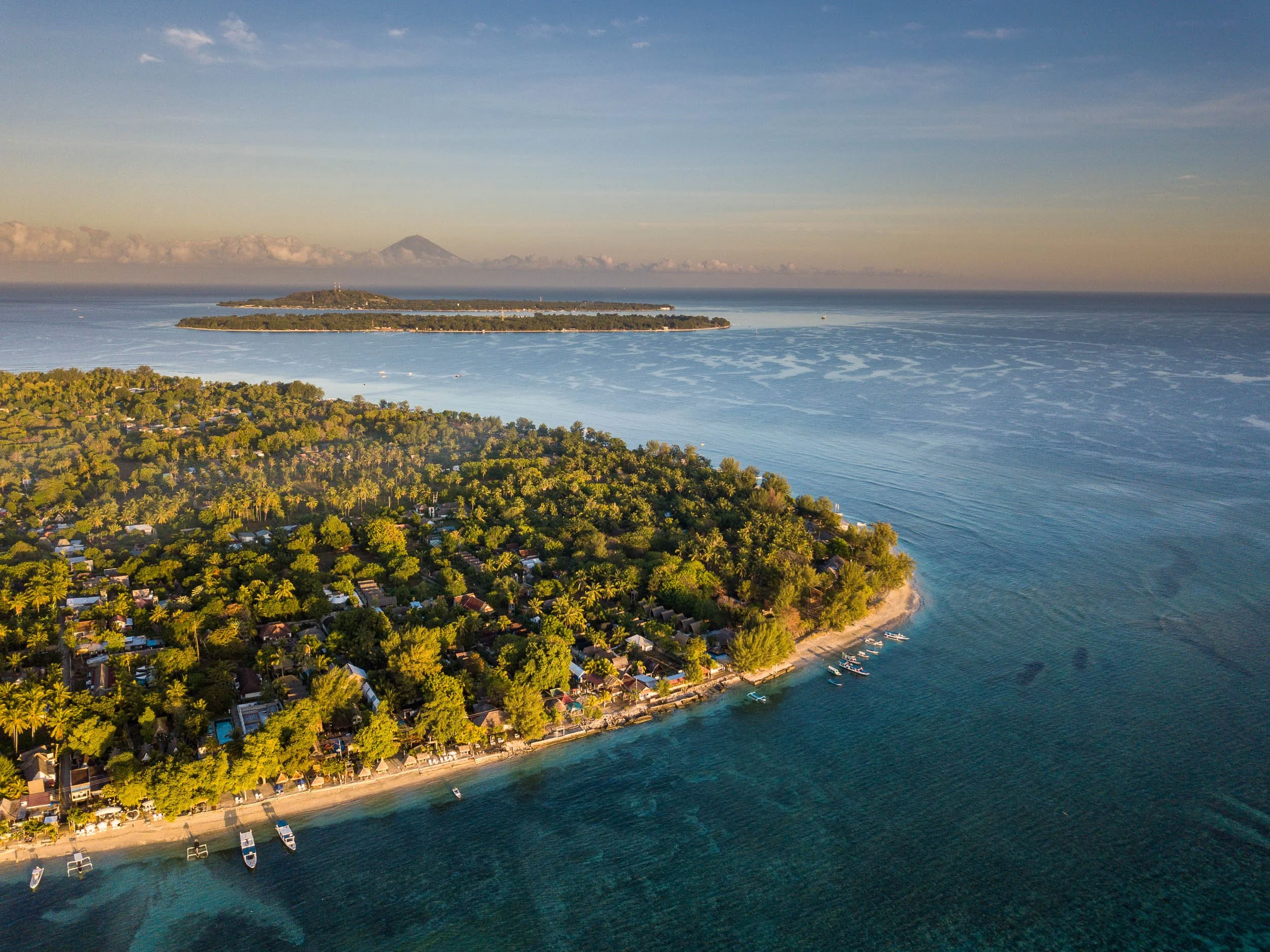 Gili islands and Bali volcano