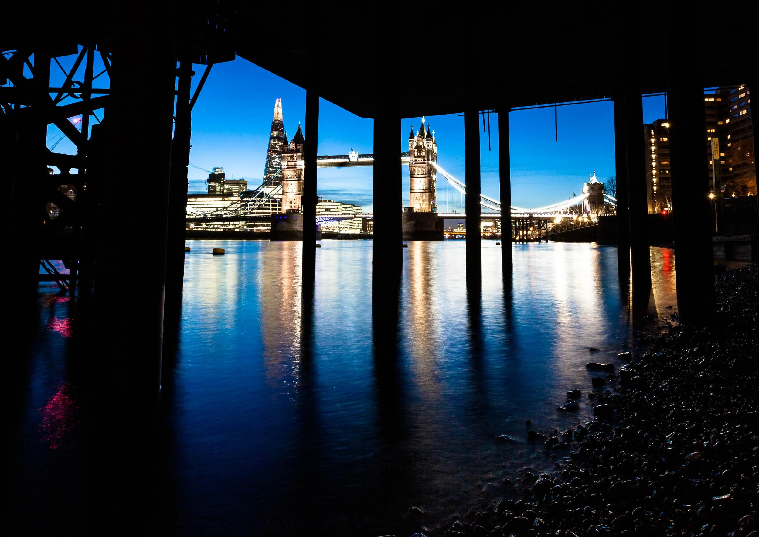 Tower Bridge from beneath the pier