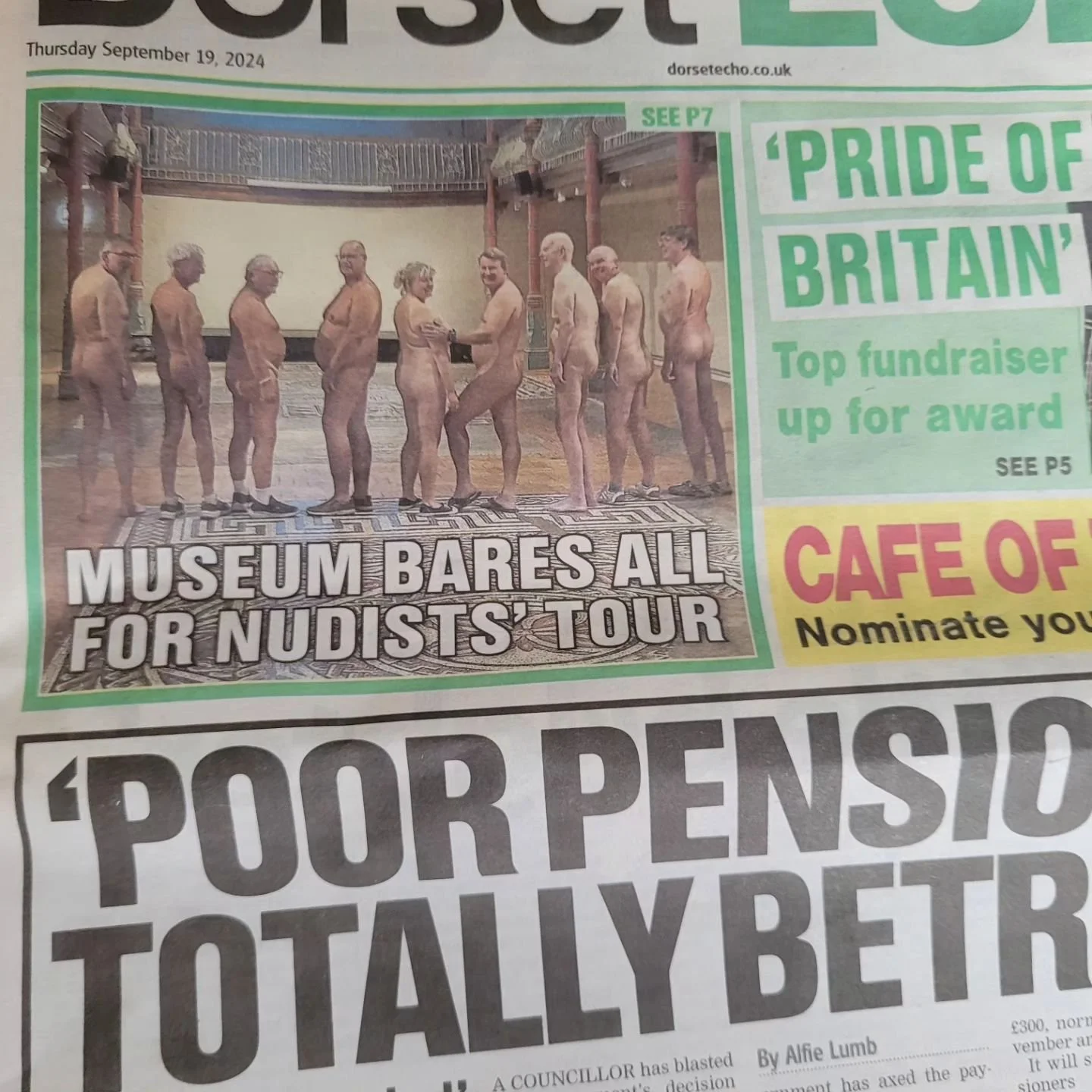 We were at Dorchester Museum and were pleased with the press coverage and a good night. #naturism #nudism #dorchestermuseum