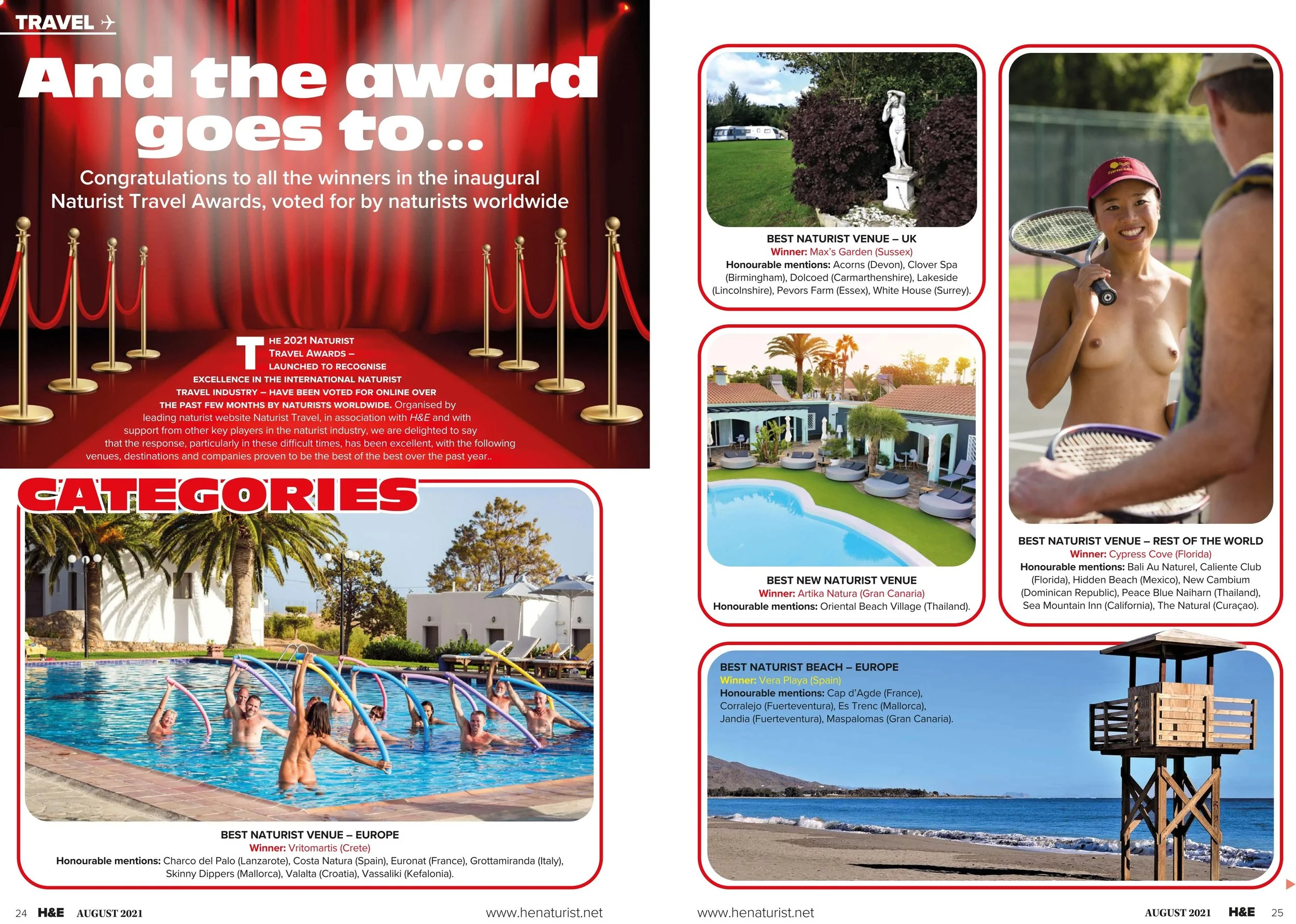 In 2021 we were voted best Naturist Venue UK