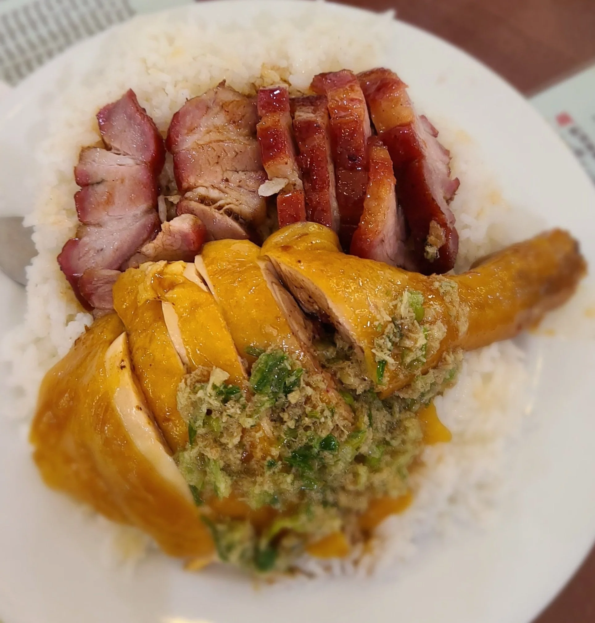 Roast Pork and Chicken Over Rice