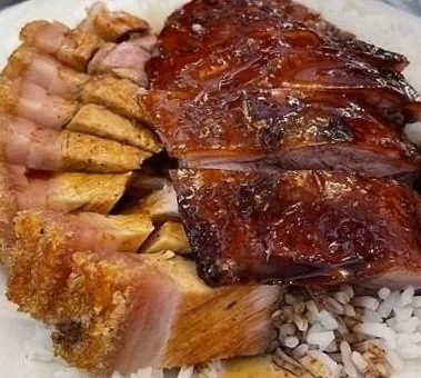 Roast Pig and Duck Over Rice
