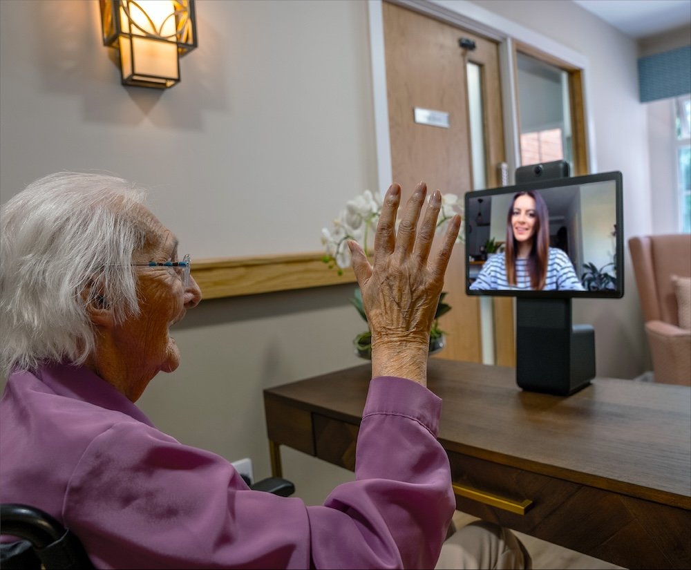 lady on video call with adopt a grandparent