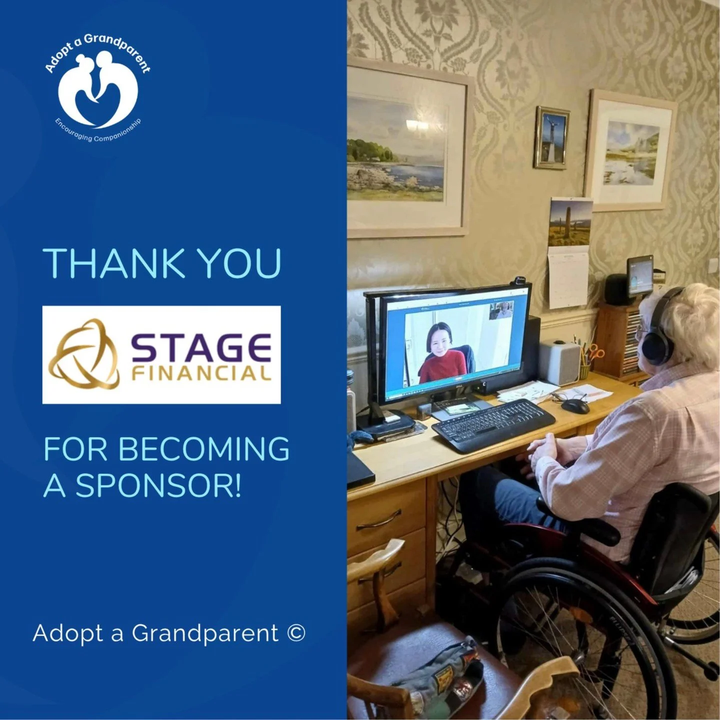 Exciting news! We&rsquo;re proud to welcome Stage Financial as a new sponsor and friend of Adopt a Grandparent.

This partnership will help us connect even more young volunteers with older adults in need of companionship. As Howard Morgan, Wealth Man