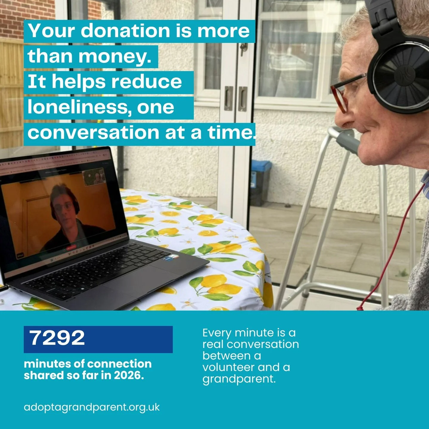 So far in 2026, we&rsquo;ve created 7,292 minutes of companionship. 

That is 7,292 minutes of conversation, comfort and genuine human contact. 7,292 minutes where someone felt listened to. 7,292 minutes where a familiar voice showed up. 7,292 minute