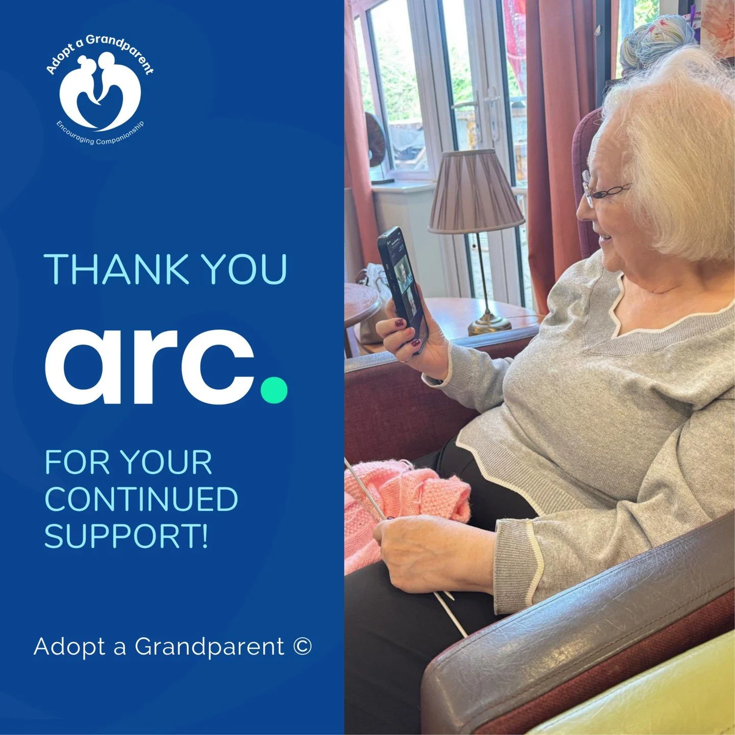 A huge thank you to Arc for continuing to support Adopt a Grandparent as an ongoing sponsor.

Arc is an award-winning managed service provider specialising in IT support, cyber security and cloud solutions, helping organisations stay connected, secur