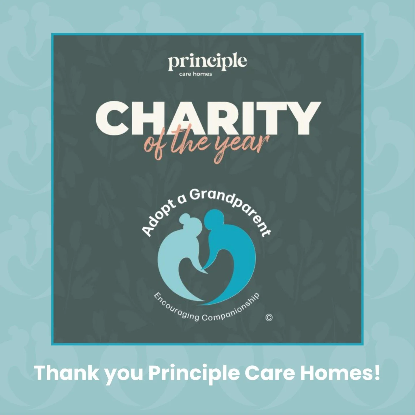We&rsquo;re absolutely delighted to share that Principle Care Homes has chosen Adopt a Grandparent as its Charity of the Year for 2026.

This partnership means so much to us because it reflects something we both believe deeply: that companionship, co