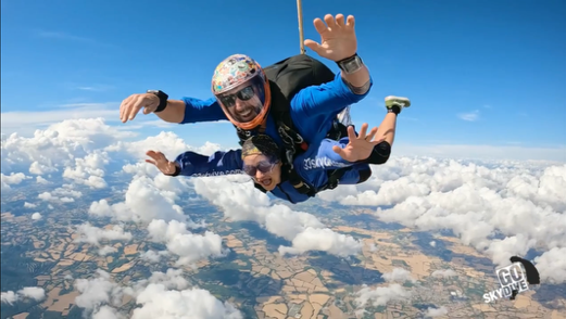Surrey care home manager raises £878 for Adopt a Grandparent with first skydive