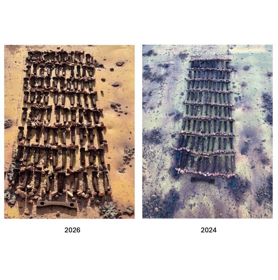 Back in February 2024, I spent six weeks in Port Hedland, western Australia. It was HOT, so hot I would go swimming as the sun rose and then spend the days painting in the air conditioning and in the evenings just as the sun was setting, I worked on 