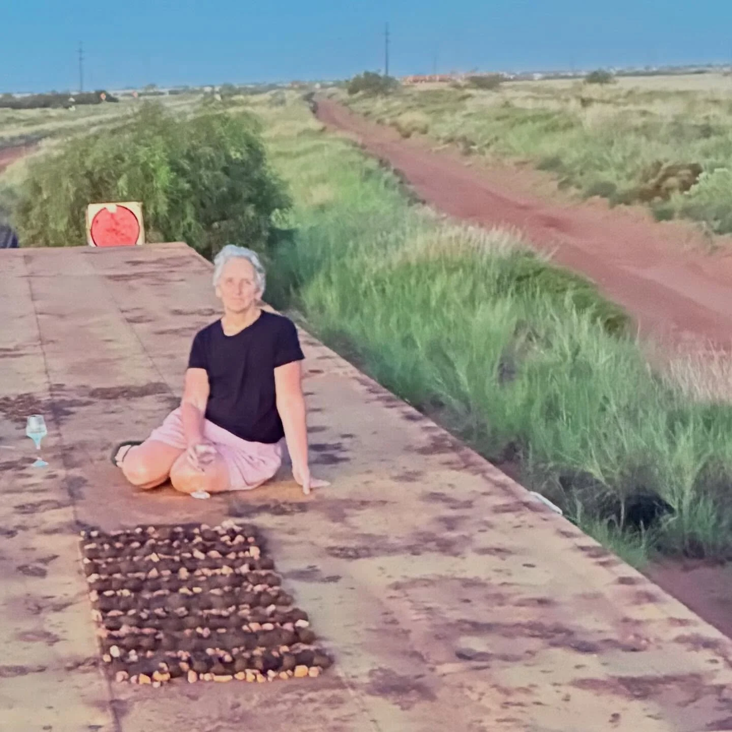 With Qatar cancelling my flight, I decided to have a visit to port Hedland - the place of every single thing covered in red dust and the best swimming pool, where people earn the highest income in Australia. 
Two years ago I created a work in top of 