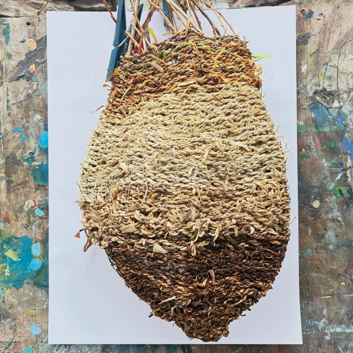Day six of creating @cillrialaigarts - the basket continues being slowly woven and a lovely dinner out at Waterville (where, from across the water at Cill Rialaig, it looks like the sun is always shining) and drinks at Rosie&rsquo;s in Dungeagan, tal
