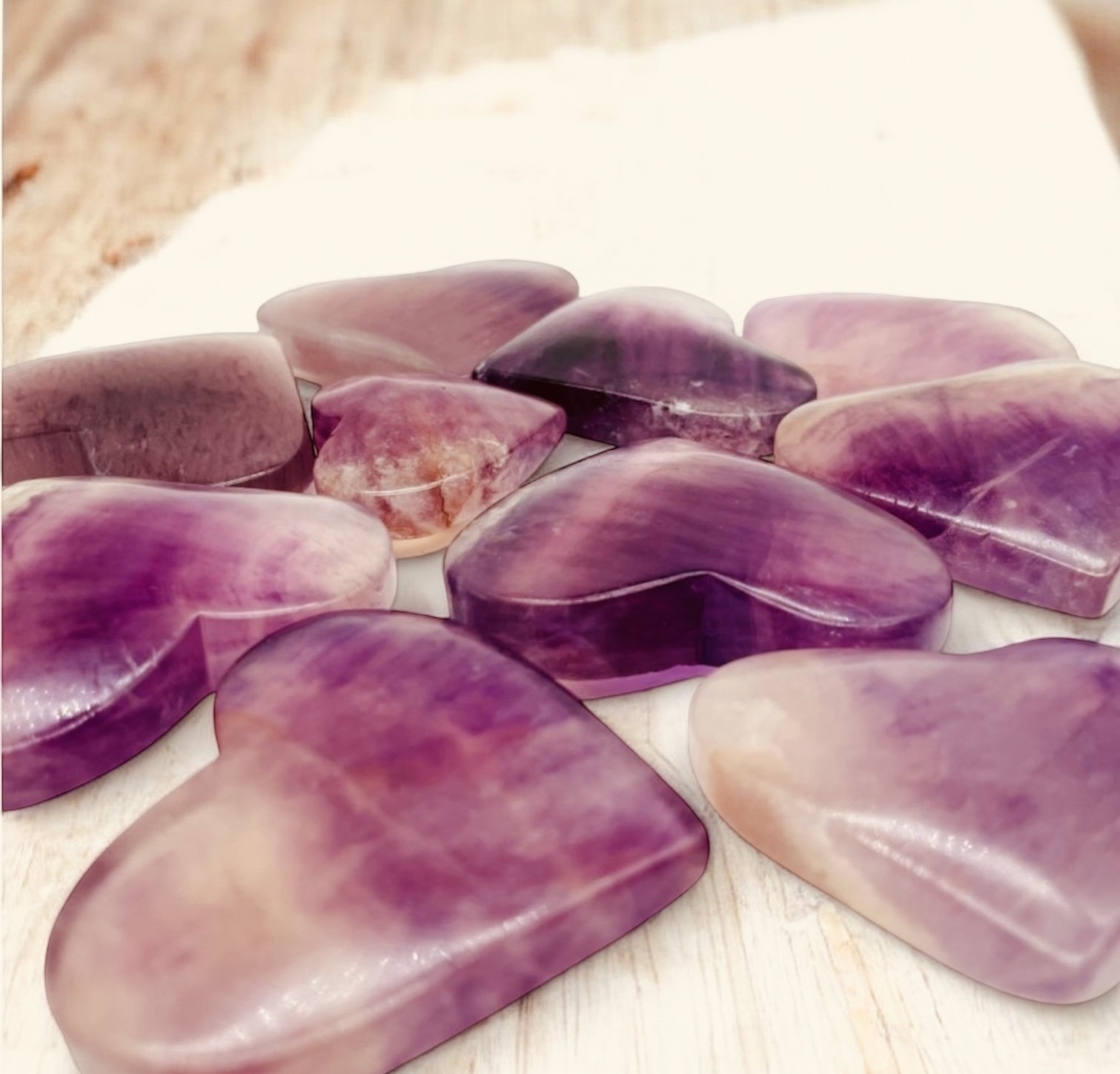 Purple Fluorite Hearts