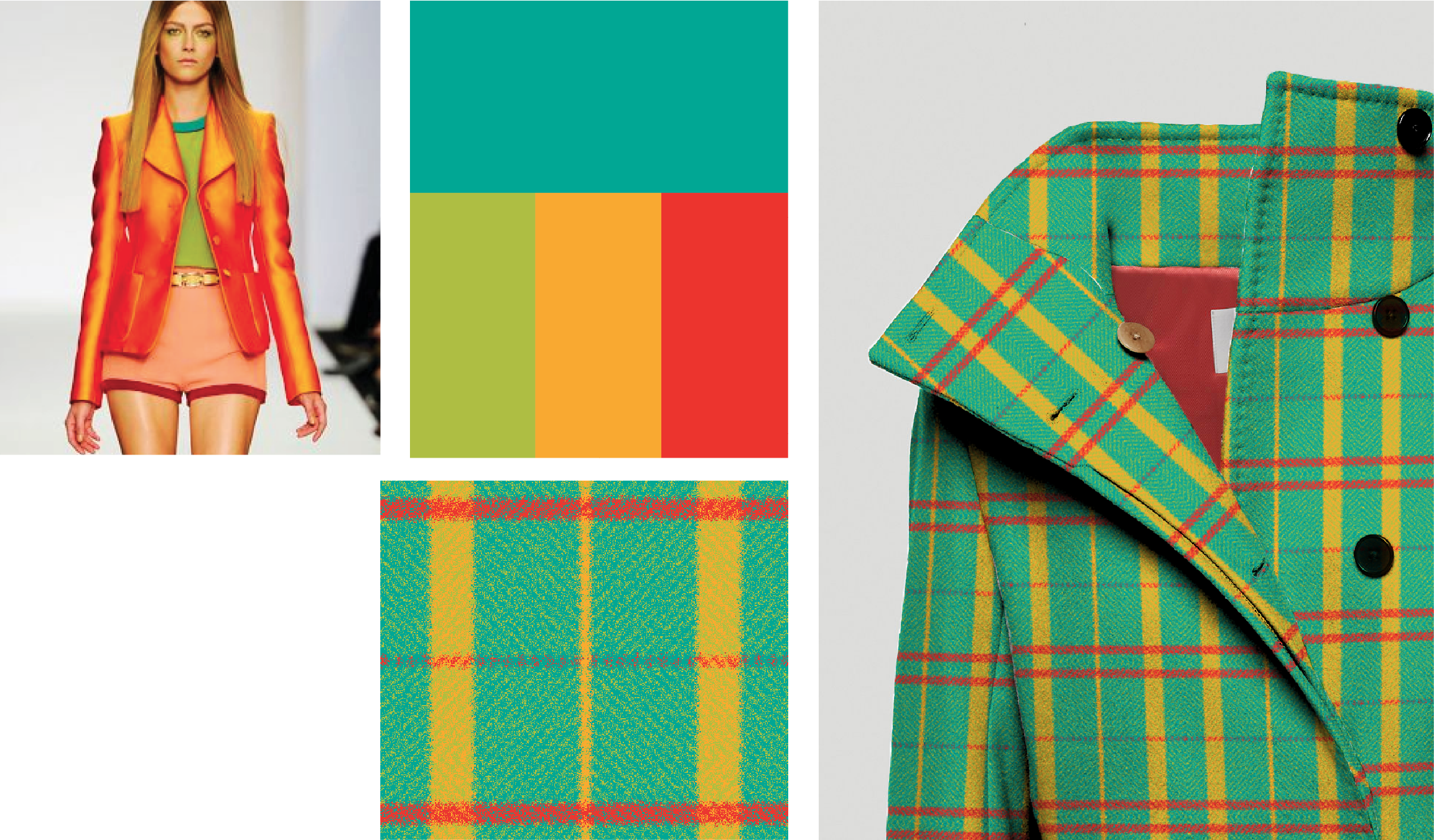 digital weaving: tetradic color scheme
